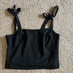 XL Old Navy Black Crop Tank Top w/ Tie Straps